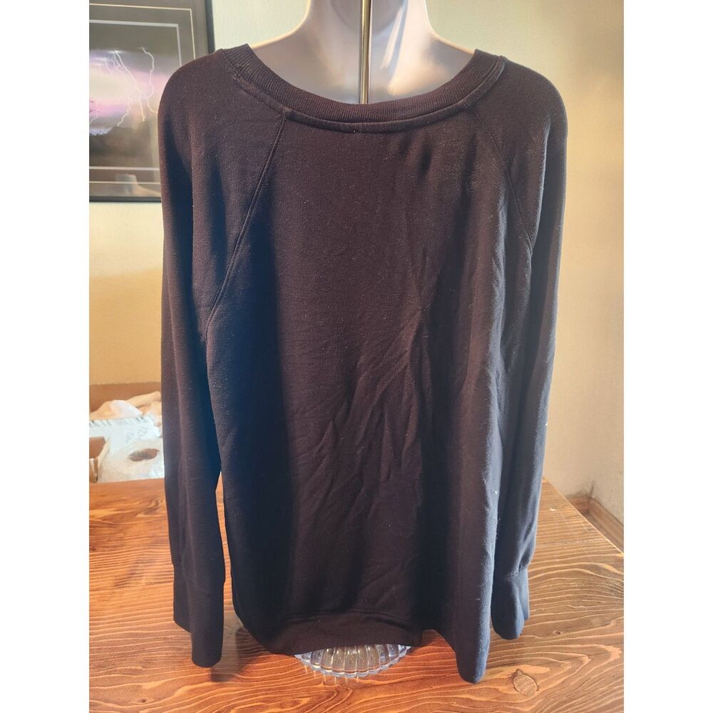Workshop Republic Clothing Women's Black Pullover Sweater Size 1X Plus Cozy Knit - Picture 3 of 6